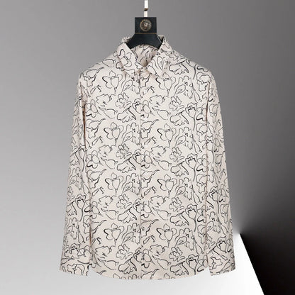 Chemise pour hommes chauds motif imprimé 3D chemise pour hommes à manches longues revers simple boutonnage mode design décontracté corps mince grande taille 6xl