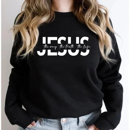 Jésus le chemin la vérité la vie sweat à capuche chrétienne cadeau de jésus pulls religieux femmes sweats cadeaux chrétiens