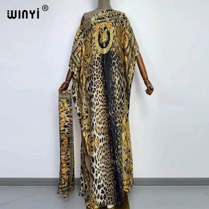 WINYI-Robe de Soirée Élégante et Surdimensionnée pour Femme, Caftan à Imprimé Africain, Nouvelle Mode 2022