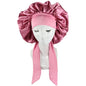 Nouveau bonnet de cheveux en Satin pour dormir, Invisible, plat, Imitation soie, rond, soins capillaires pour femmes, couvre-chef, bouton de réglage de cérémonie, chapeau de nuit