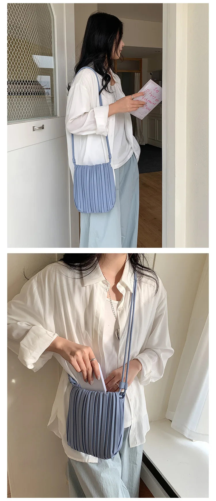 Mode d'été nouveau sac à bandoulière femmes PU simple épaule Mini sac de luxe polyvalent plissé décontracté petit sac carré