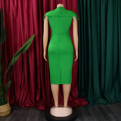 FairyShely-Robe drapée à manches courtes pour femmes, robe de soirée sexy, grande taille, monochromatique, grandes robes à volants pour dames, robe curvy serrée, 2025