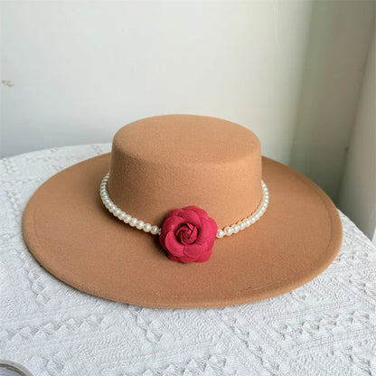 Chapeau Fedora de Style français pour femmes, chapeau en feutre à bord large de 10CM, Derby d'hiver et d'automne, chapeaux de Jazz de mariage