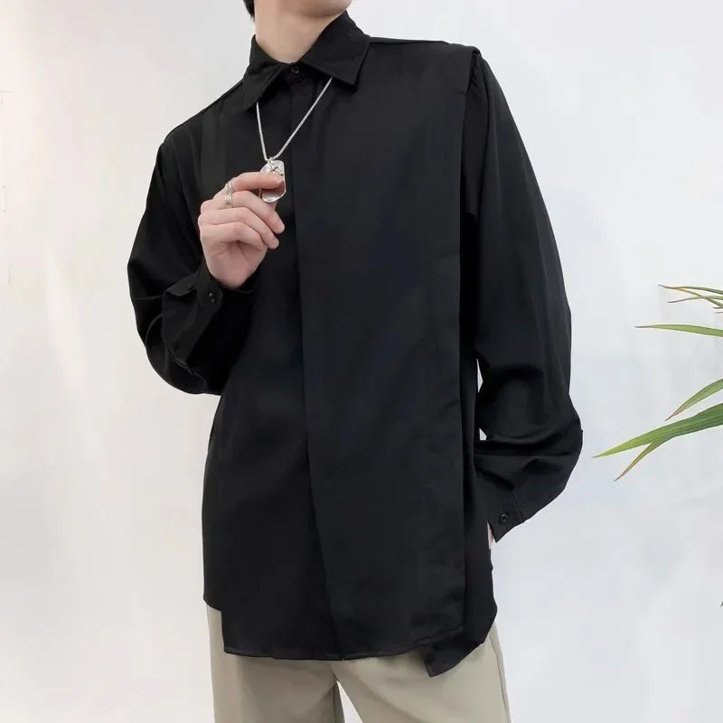 Chemise à manches longues CHRISTAMPain pour homme, grande taille, style Steampunk, Harajuku, Hip Hop, à revers, ChimDesigner