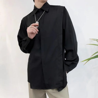 Chemise à manches longues CHRISTAMPain pour homme, grande taille, style Steampunk, Harajuku, Hip Hop, à revers, ChimDesigner