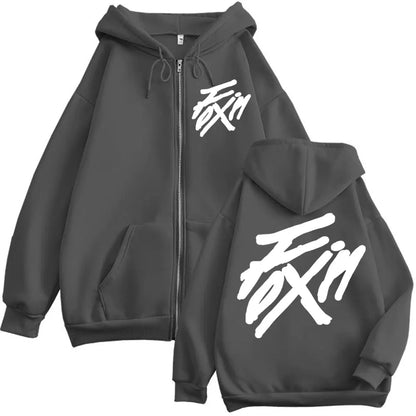 Kpop ATEEZ "FlX ON" Merch sweat à capuche avec fermeture éclair hommes femmes haute qualité mode veste zippée manteau automne hiver décontracté sweat-shirts amples