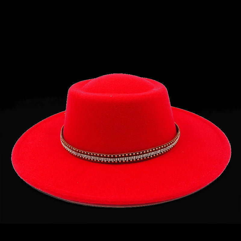 Chapeau fedora rose 8cm, haut convexe concave, chapeau de jazz pour femmes et hommes, chapeau fedora classique à dessus plat