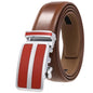Plyesxale-Ceinture habillée en cuir véritable pour homme, cuir de vachette, automatique, strucformel, environnemental, rouge, noir, marron clair, B272