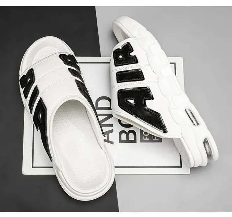 Sandales de styliste à coussin d'air pour hommes, pantoufles de sport douces et antidérapantes, chaussures pour hommes, nouvelle collection été 2025