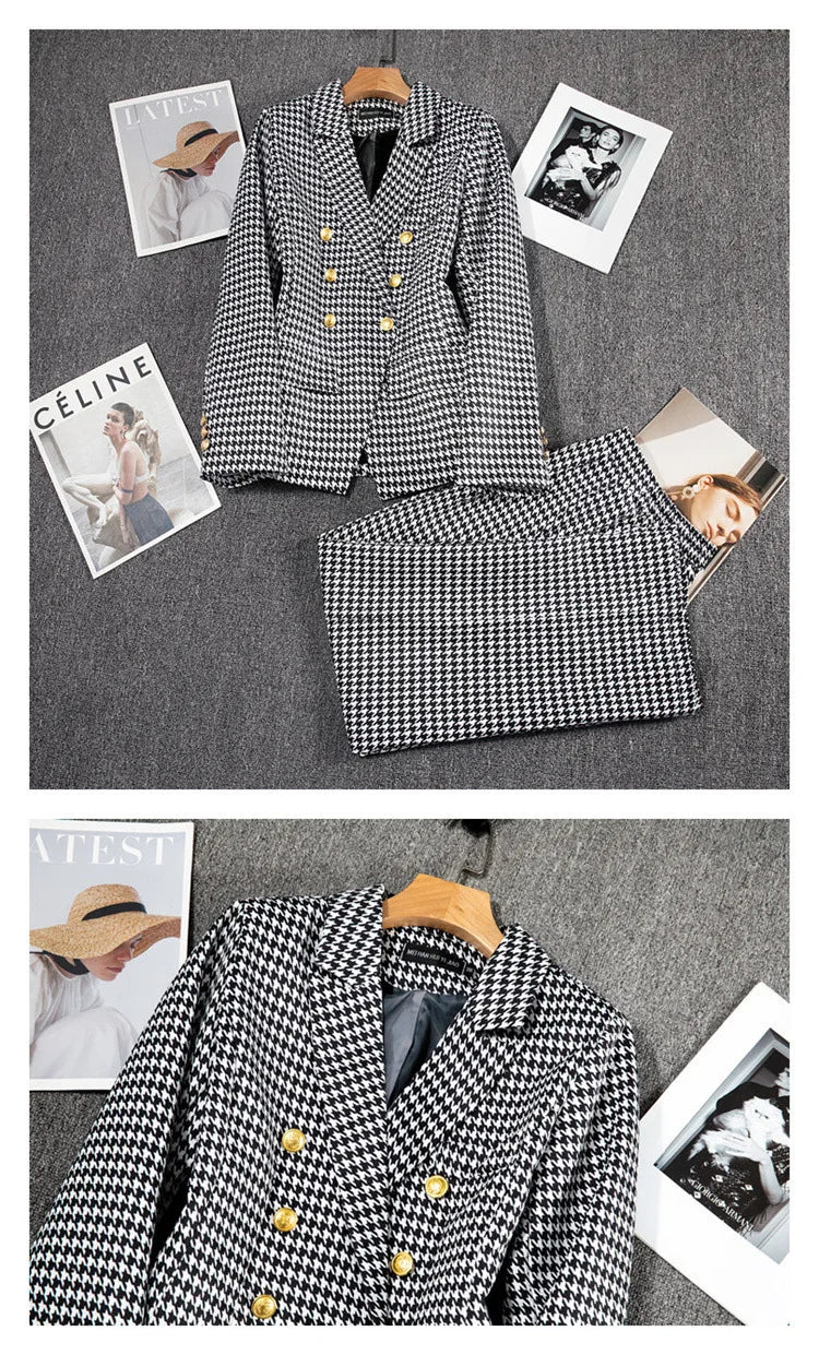 Décontracté à manches longues Blazer pantalon ensembles costumes pour femme 2025 mode 2 pièces ensemble pour femmes bureau dame manteaux vestes