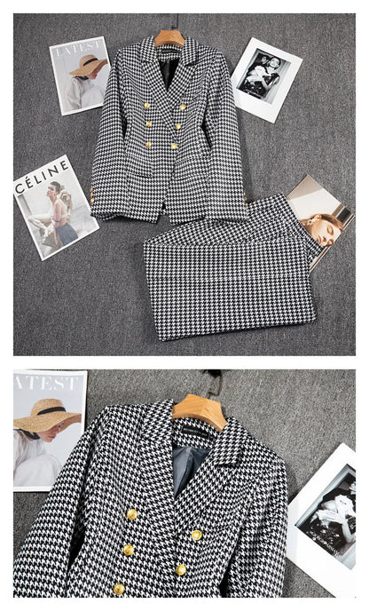 Décontracté à manches longues Blazer pantalon ensembles costumes pour femme 2025 mode 2 pièces ensemble pour femmes bureau dame manteaux vestes