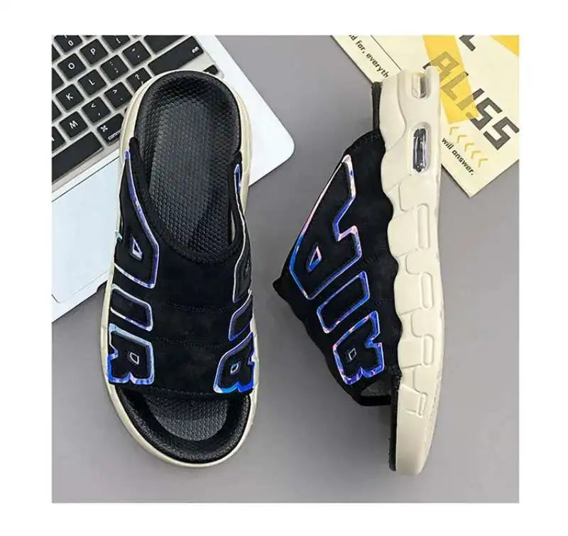 Sandales de styliste à coussin d'air pour hommes, pantoufles de sport douces et antidérapantes, chaussures pour hommes, nouvelle collection été 2025