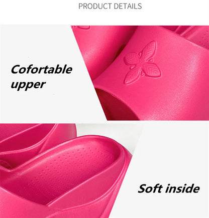 STleargSHEN-Pantoufles d'été à l'offre elles optiques pour femmes, tongs hautes de 9cm, talons compensés, chaussures de plage, pantoufles à plateforme épaisse