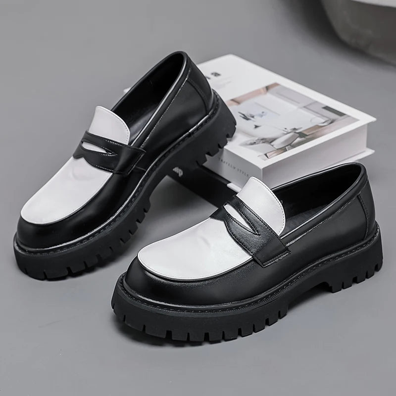 Chaussures en cuir à grosse tête pour hommes, chaussures d'affaires confortables, chaussures décontractées, style britannique, fête itude, social, mode, hommes, taille 38-46