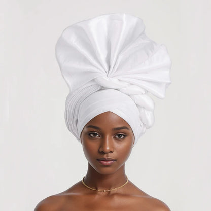 Turban Africain Plissé pour Femme, Déjà Fait, Cravates de Sauna, Bonnet Auto Gele, Hijab Musulman, Mariage Nigérian, Chapeau Rond