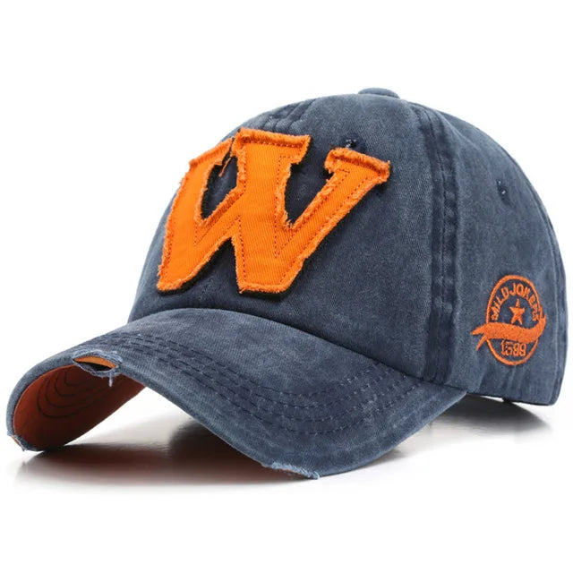Casquettes de baseball pour hommes et femmes, lettres W brodées, chapeau Hip Hop réglable en coton Gorras unisexe pour l'extérieur, chapeaux de papa décontractés pour hommes