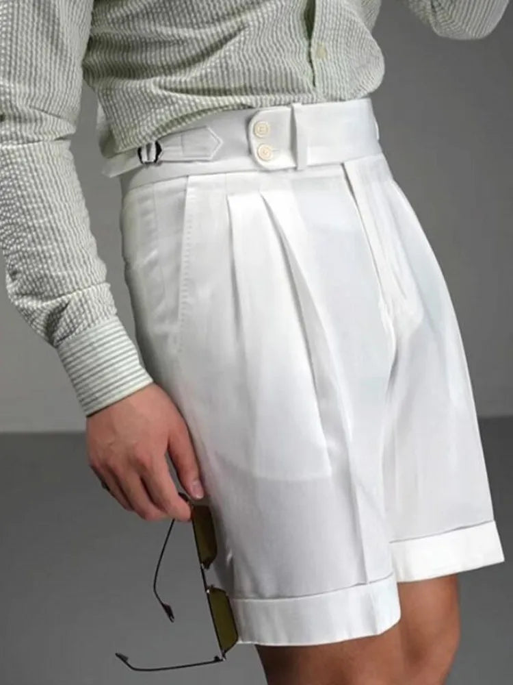 Short de travail d'été pour hommes, créateur italien, blanc, coupe slim, longueur aux genoux, confortable, trempé, nouveau, bermuda décontracté