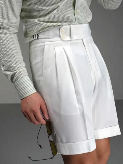 Short de travail d'été pour hommes, créateur italien, blanc, coupe slim, longueur aux genoux, confortable, trempé, nouveau, bermuda décontracté