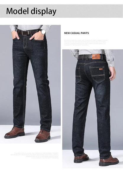 Jean classique pour homme, salopette en denim, doux, noir, taille 32-38, nouvelle collection