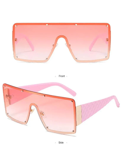 BERAKAH SUPRÊME - Lunettes de soleil à grande monture pour femmes, une pièce, à bords larges, Ins Street Shooting Catwalk Uv400