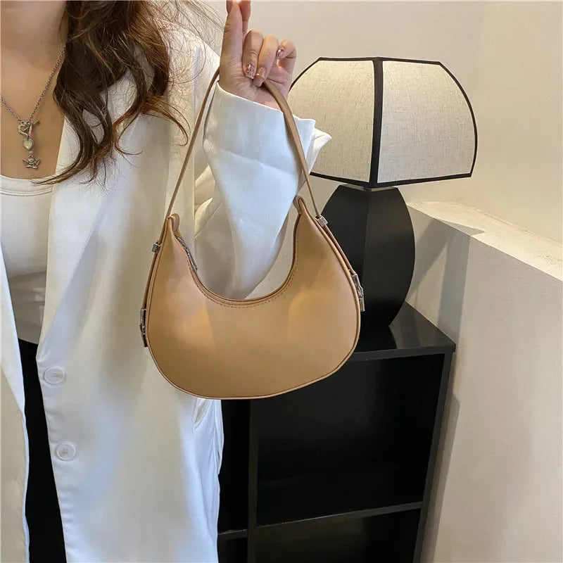 BS - Sac à bandoulière Hobo en cuir PU pour femmes, Design de luxe, petite pochette, sac à main sous les bras, fourre-tout de voyage