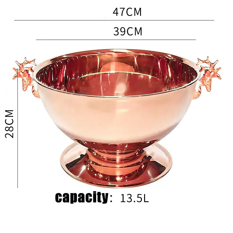 304 acier inoxydable tête de cerf oreille bol à Champagne seau à bière fût Double paroi de qualité alimentaire vin rouge bière refroidisseur seau à glace Bar