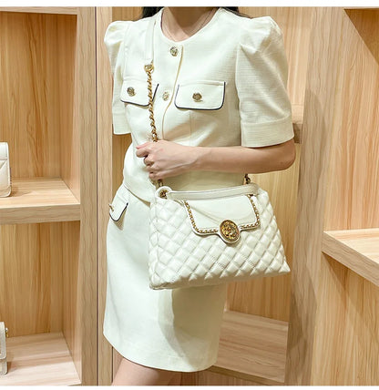 Sac à chaîne en cuir véritable pour femmes en 2025, nouveau design avec un sens du luxe, sac à bandoulière sous les bras de grande capacité