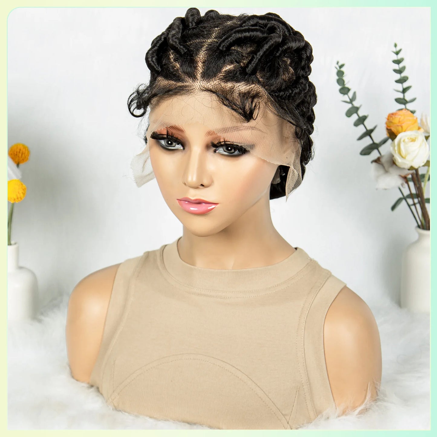 Perruques tressées en dentelle complète, perruques torsadées au Crochet, tresses synthétiques sans nœuds, perruques Lace Front transparentes pour femmes noires