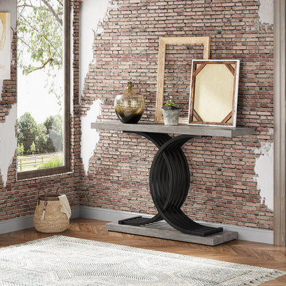 Tribesigns-Table d'entrée dorée, canapé moderne en imitation marbre, avec pieds géométriques en métal, 39 pouces