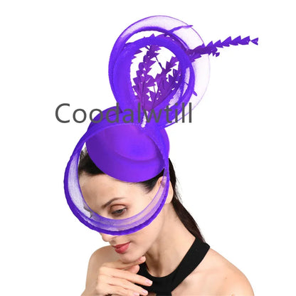 Plume Derbr Fascinator chapeaux femmes Vintage église pilulier casquette bandeau dames élégant Cocktail Kentucky casque Fascinators