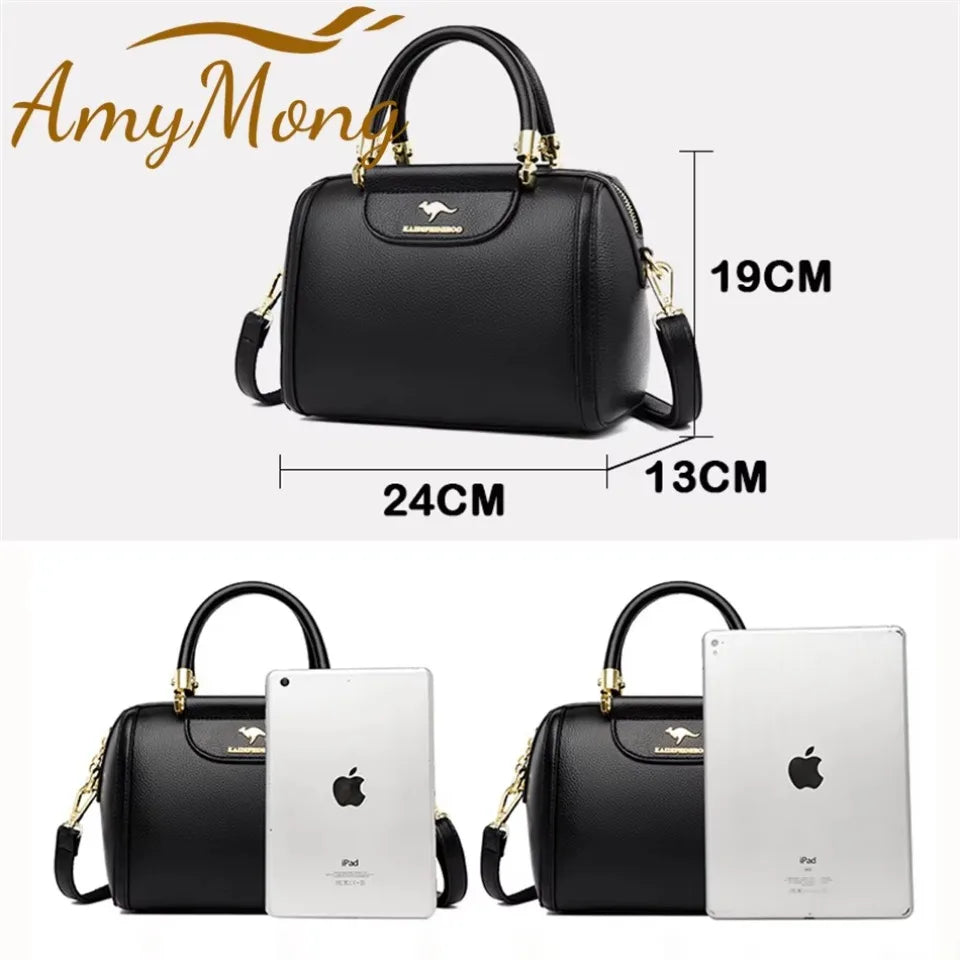 Granded marque en cuir de vachette Sac à main sac à main femmes décontracté bandoulière sacs à bandoulière de luxe dames fourre-tout Boston Sac 2024