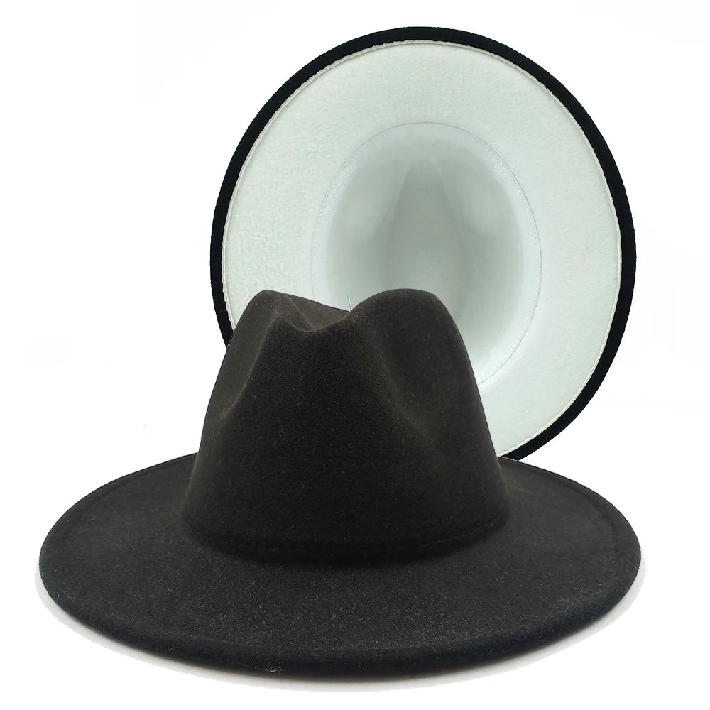 Chapeau Fedora à larges bords pour hommes et femmes, chapeau en feutre ander, chapeau d'église, laine douce, grande taille, DN, britannique, 60cm
