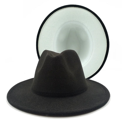 Chapeau Fedora à larges bords pour hommes et femmes, chapeau en feutre ander, chapeau d'église, laine douce, grande taille, DN, britannique, 60cm