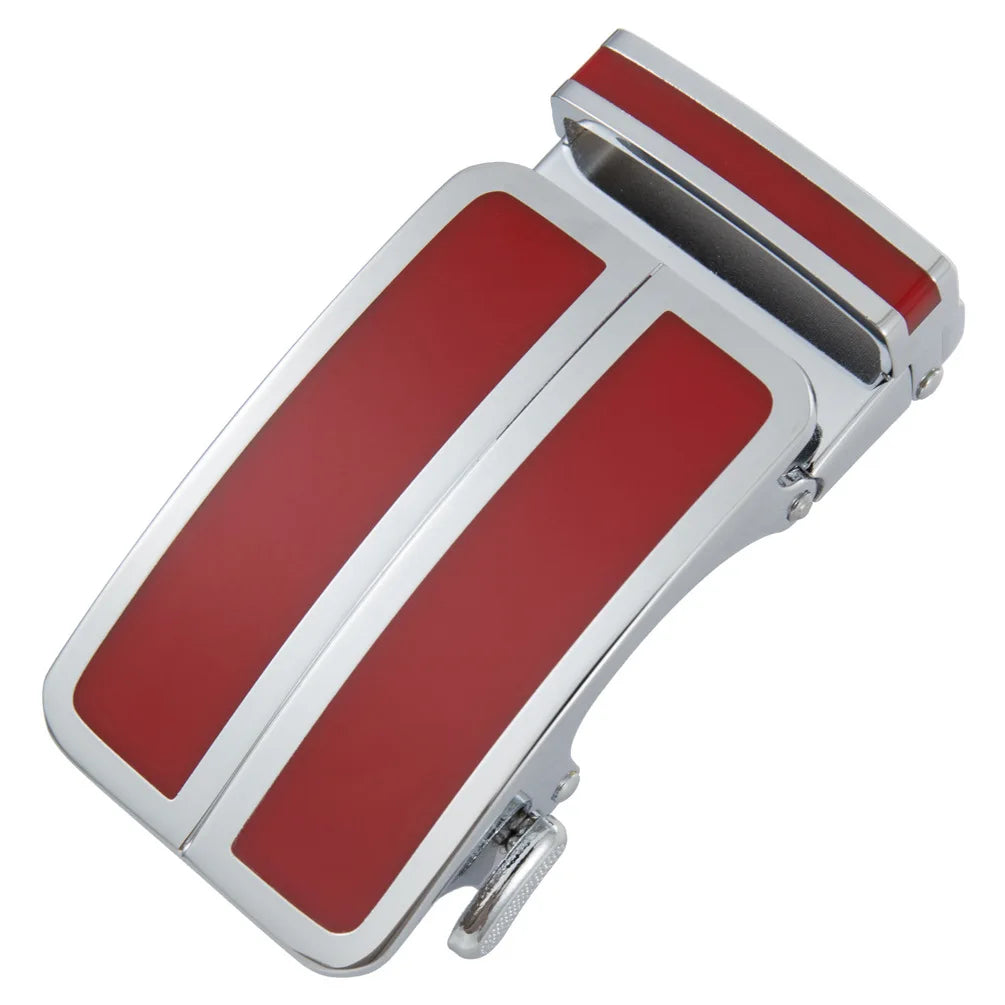 Ceinture en alliage métallique pour hommes, 3.5cm, boucle automatique à dégagement rapide, Clip de ceinture d'affaires, sans trous, boucle de ceinture en cuir bleu rouge