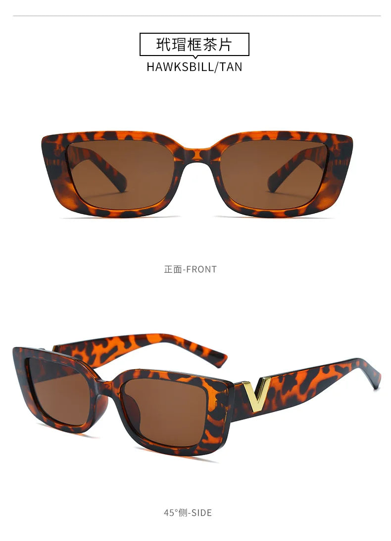 Nouveau petit cadre en forme de V mode lunettes de soleil femmes marque concepteur carré lunettes de soleil femmes loisirs de plein air lunettes UV400