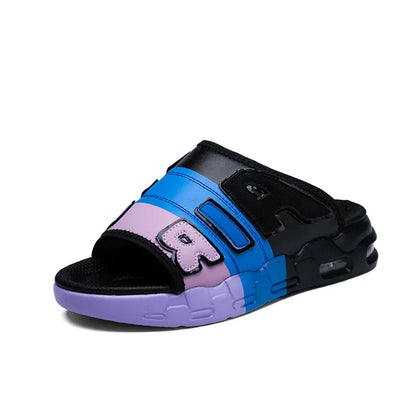 CasualPlus Size chaussons pour hommes pantoufles de sport d'été coussin d'air pour hommes chaussures de plage à fond épais matériau EVA