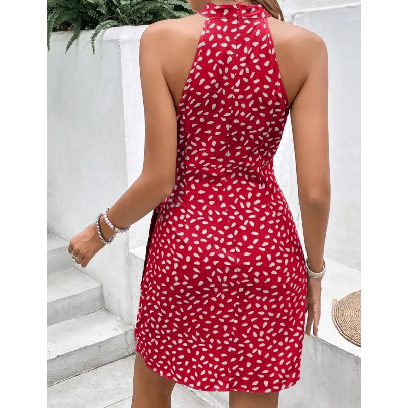 Robe courte plissée à fleurs pour femmes avec fermeture éclair, mini robe à lacets sexy, robe éducative, mode estivale