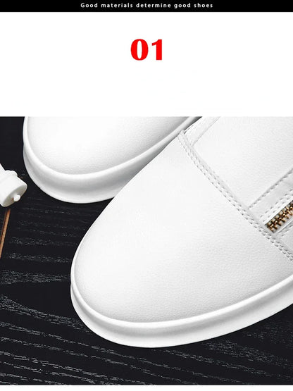 High Top Casual Shoes for Men Brand Ankle Boots Fashion White Men Skateboard Shoes Luxury Platform Sport Shoes Leather Men Boots