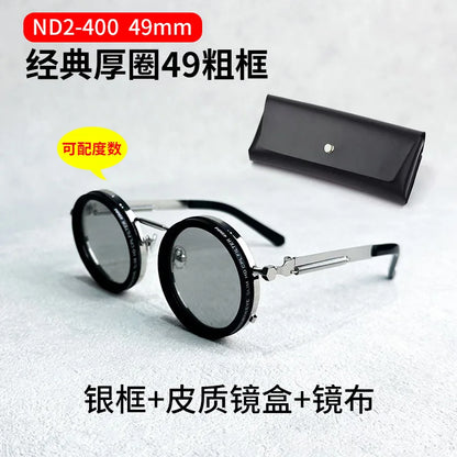 Lunettes de soleil de pêche à gradation réglable à 9 niveaux ND2-400 lunettes de soleil polarisées UV anti UV filtre ND avec ensemble de étuis à lunettes