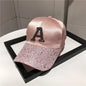 Casquette de baseball en satin brillant avec lettre R pour femmes et filles, chapeaux Snapback, sports de plein air, hip hop, soleil, printemps, été, mode