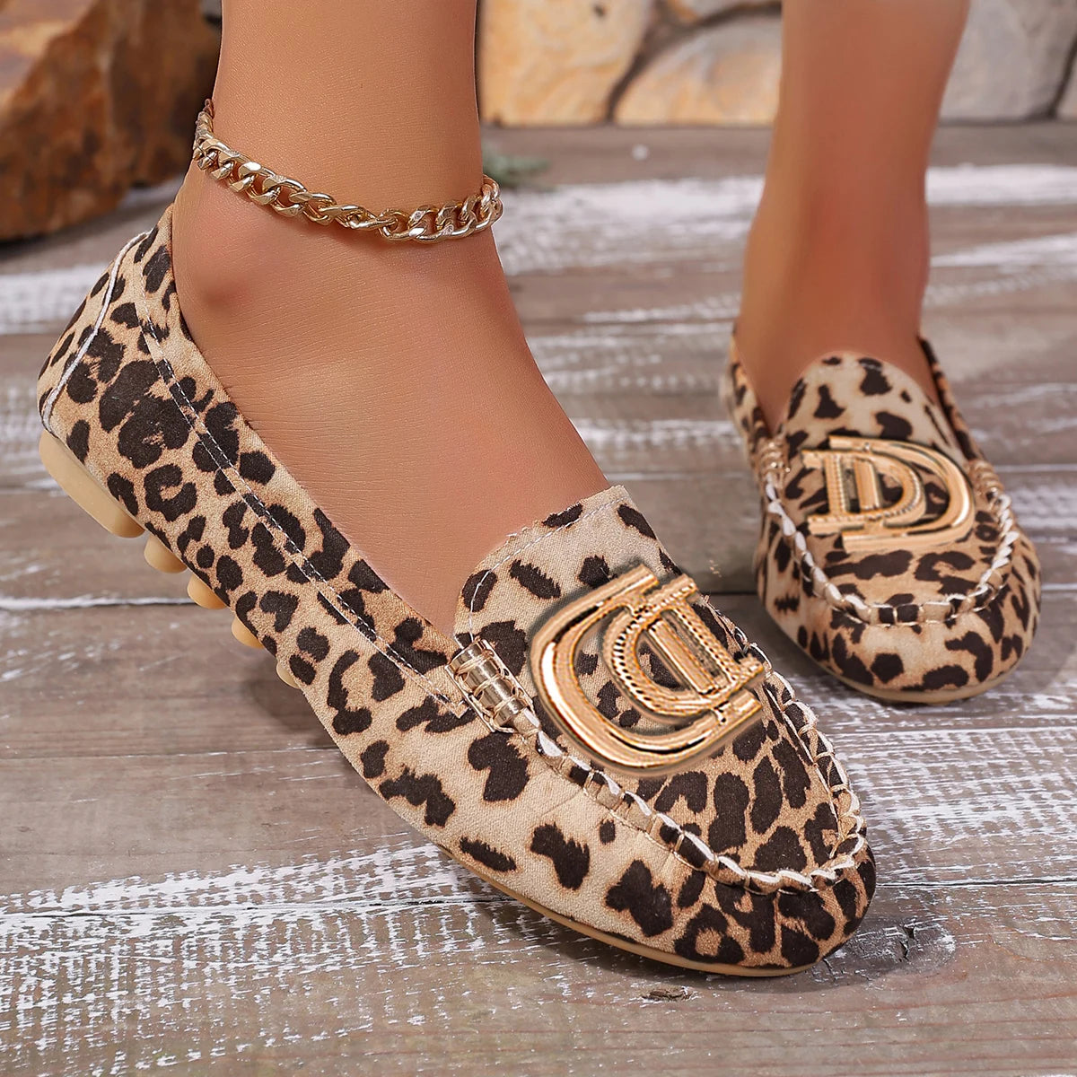 Mocassins pour femmes, sandales de bateau de conduite, décor de luxe, motif de mode, chaussures plates à enfiler, Sexy, élégantes, plates, confortables, décontractées, pour le bureau