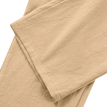 BERAKAH SUPRÊME – pantalon de costume décontracté en lin pour hommes, couleur unie, nouvelle mode, pantalon de plage à jambes larges, européen et américain