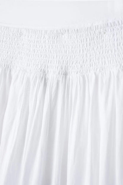 TRAFZA – ensemble 2 pièces pour femmes, chemise ample à simple boutonnage brodée bleue + jupe de rue plissée ample taille haute Chic