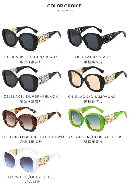 Lunettes de soleil tendance haut de gamme pour femmes et hommes, résistantes aux UV, rétro, personnalisées pour l'extérieur