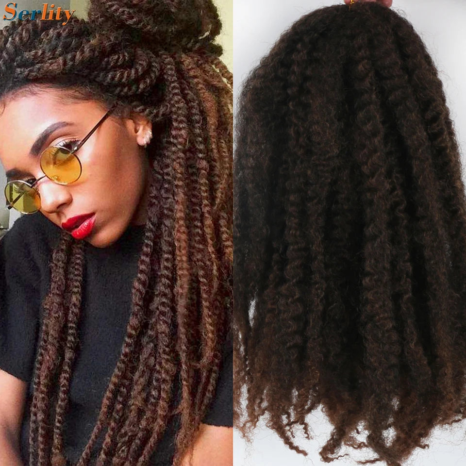 Marley Twist cheveux tressés pré - étirés pack de 1 - 6 ombre boucles africaines crochet cheveux tressés pour faux locs Jumbo Marley Twist cheveux