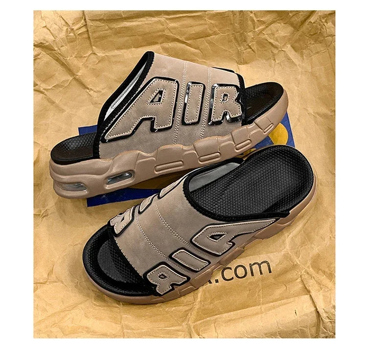 Pantoufles d'été confortables pour hommes, sandales d'extérieur pour hommes, chaussures de marques originales, sandales pour garçons, 2024