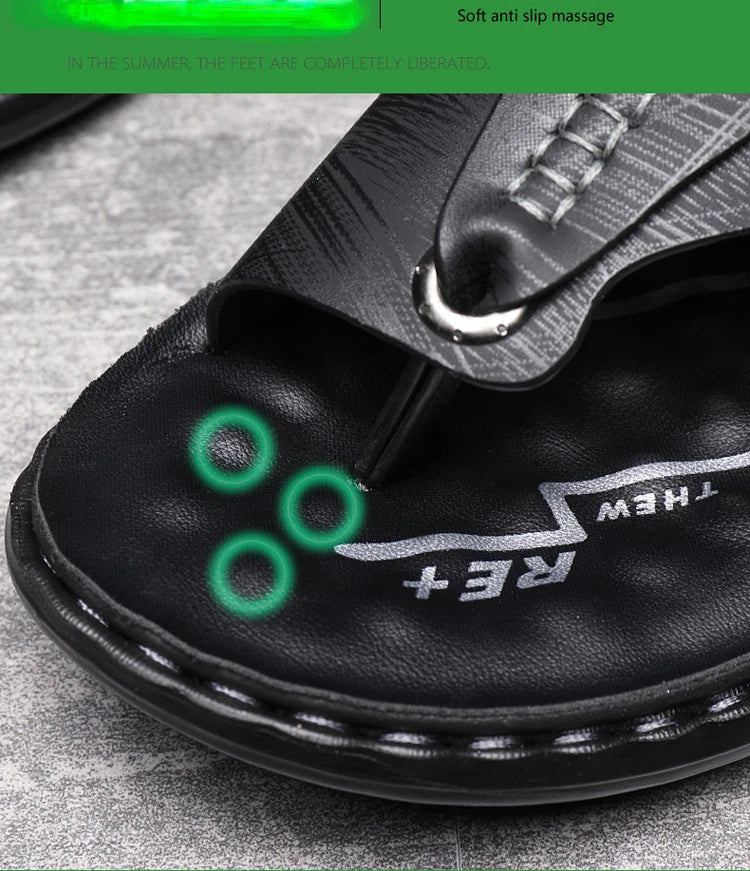 Marque hommes sandales été à semelles souples anti-dérapant chaussures de plage mâle en plein air confortable hommes pantoufles de luxe de haute qualité sandalias