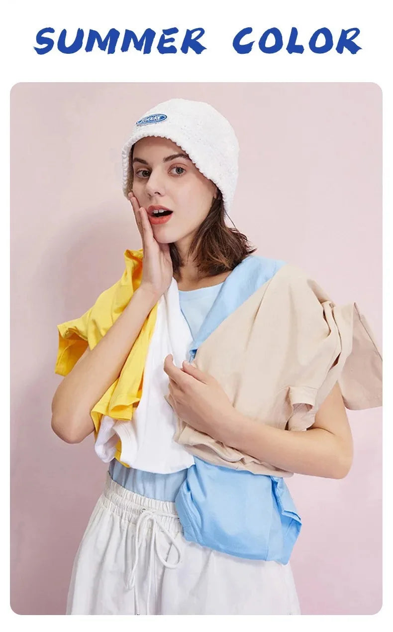 T-shirt manches courtes homme, uni et décontracté, 100% coton, 12 pièces, été