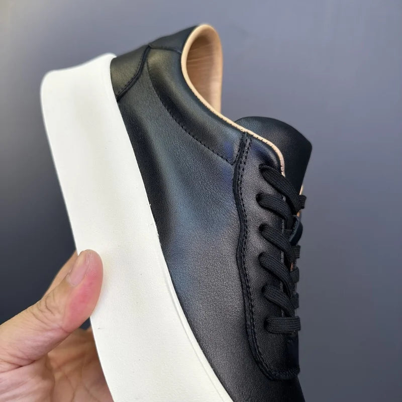 DOYUTIG-Chaussures de planche en cuir véritable pour hommes, baskets à semelle optique coordonnante, chaussures décontractées, rétro vintage, printemps et automne, SGHousex, nouveau