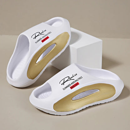 Pantoufles de Couple, vêtements d'extérieur d'été, sandales de plage antidérapantes à semelles épaisses, sandales pour hommes et femmes